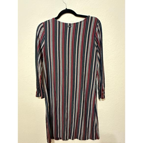 RVCA Women’s Striped Tunic Dress Top‎ Size Large 3/4 Sleeve Boho Surf Skate - Picture 4 of 5